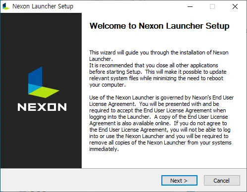 Installing the Nexon Launcher, step 2