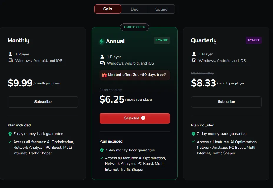 Solo prices as of October 22, 2026