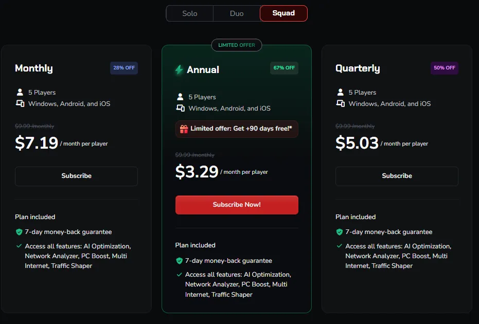 Squad prices as of October 22, 2026