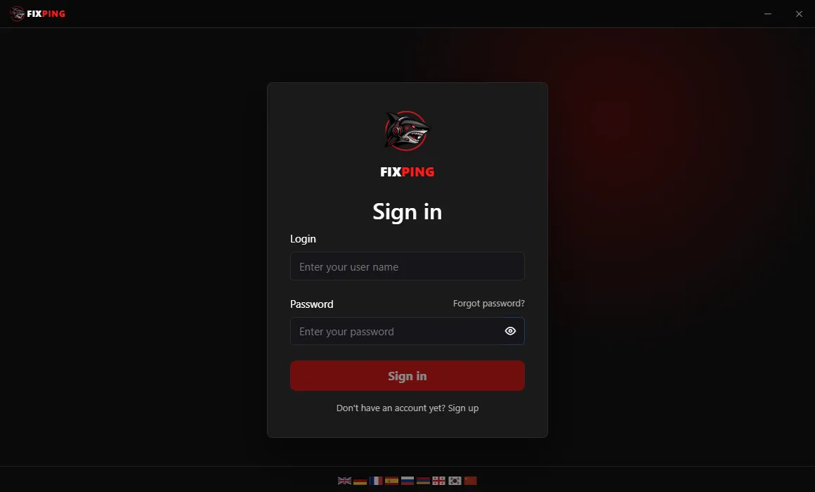 FixPing’s first screen