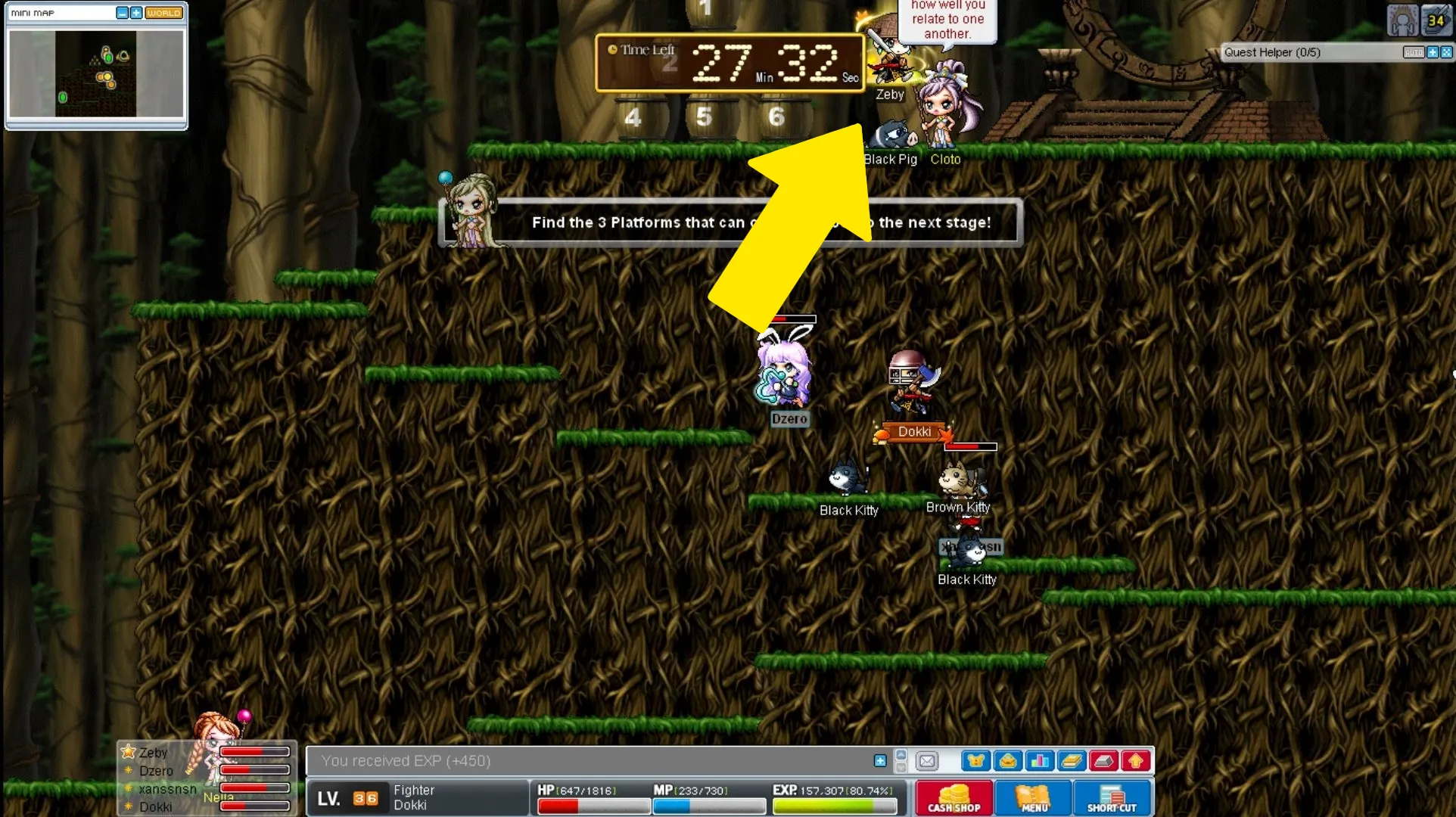 Look where the yellow arrow points